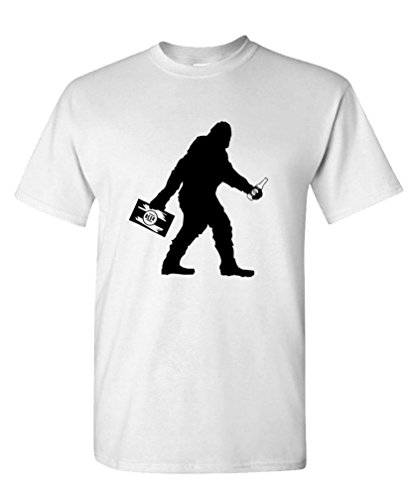 Sasquatch Bigfoot With Beer Funny Party Mens Cotton T Shirt Buy Bigfoot